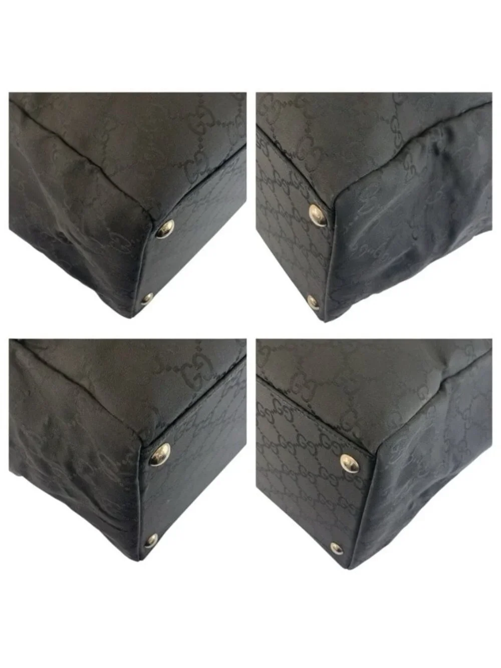 Gucci GG Pattern Black Nylon Boston